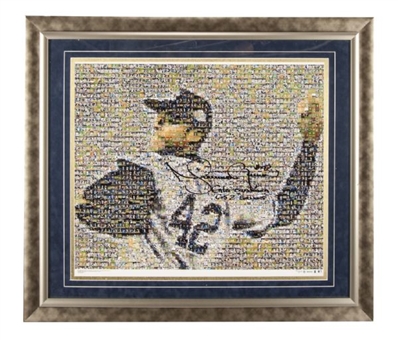 Mariano Rivera Signed and Inscribed 32x28 Framed Mosaic Art
